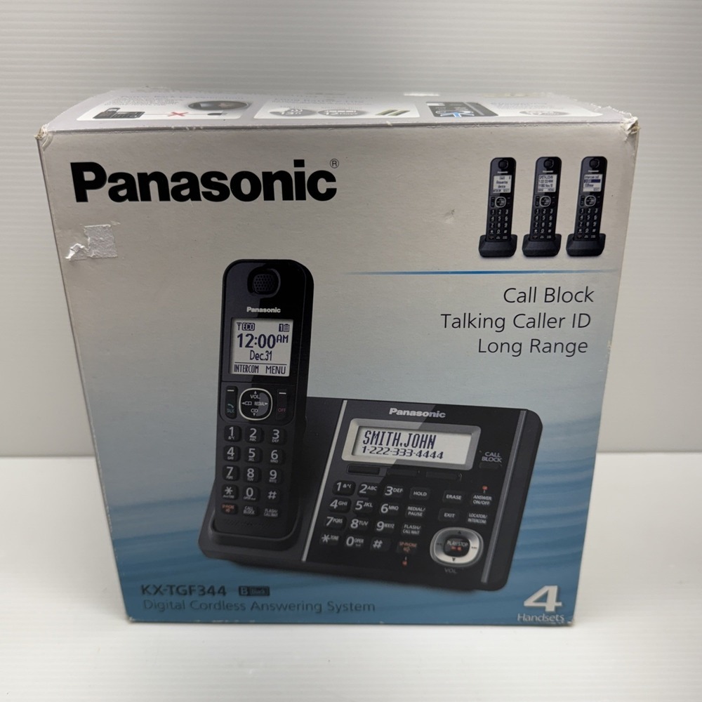 Panasonic Cordless Phone Answering System 4 Handsets KX-TGF344 BRAND NEW